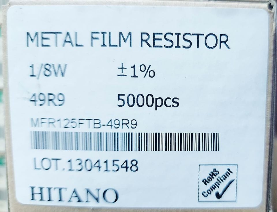 49R9 1/8W %1 METAL FİLM DİRENÇ