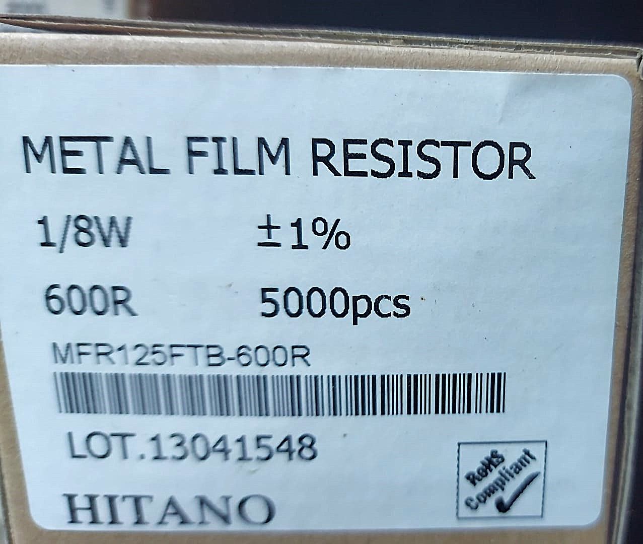 600R 1/8W %1 METAL FİLM DİRENÇ