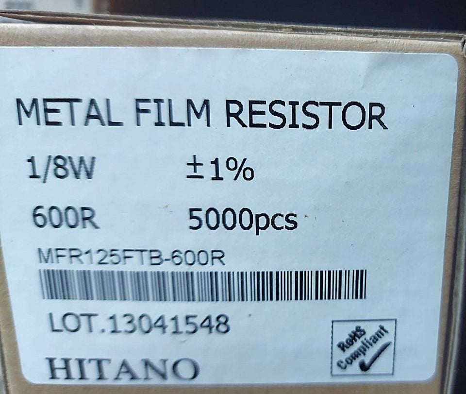 600R 1/8W %1 METAL FİLM DİRENÇ