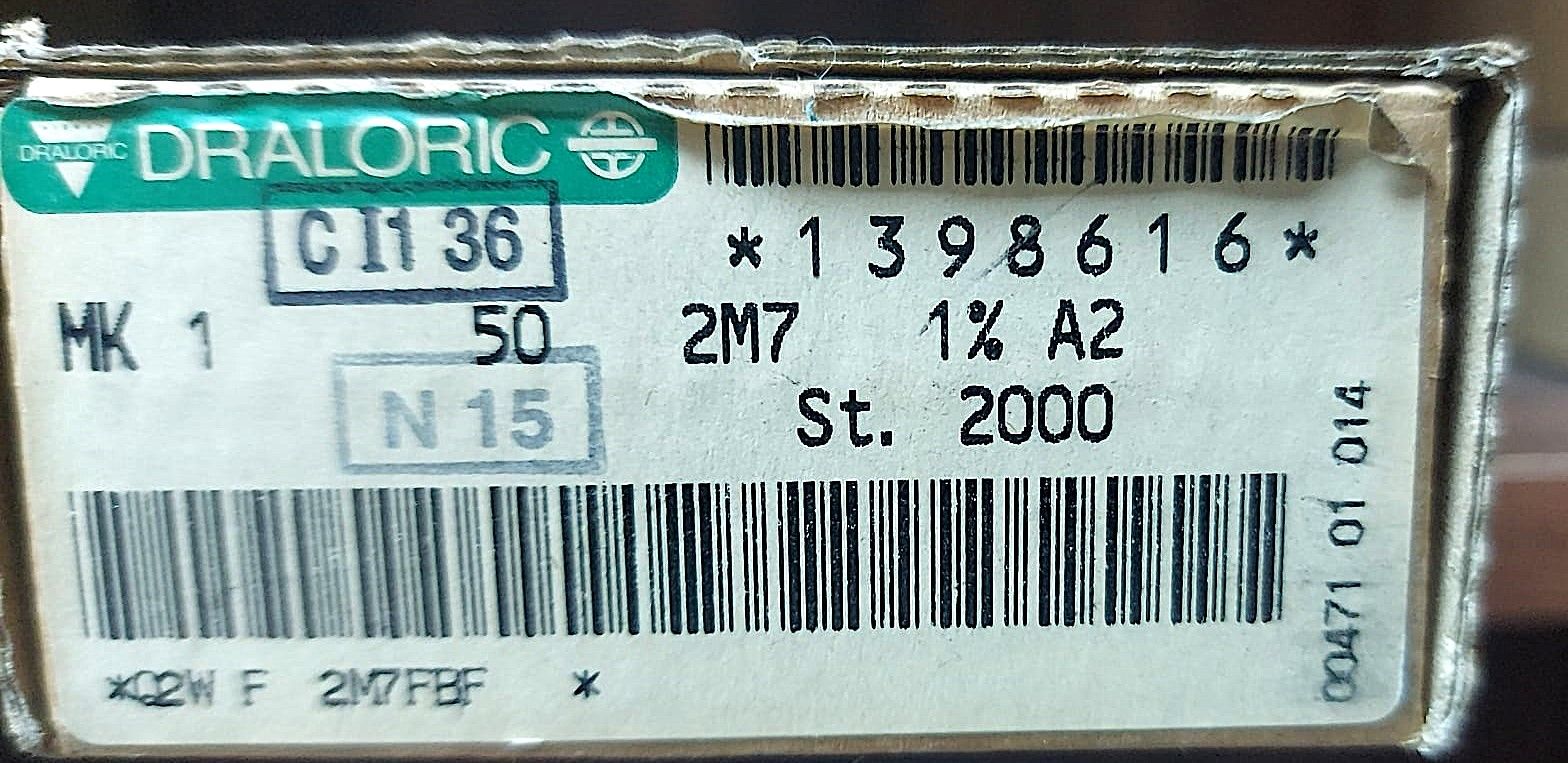 2M7 1/8W %1 METAL FİLM DİRENÇ