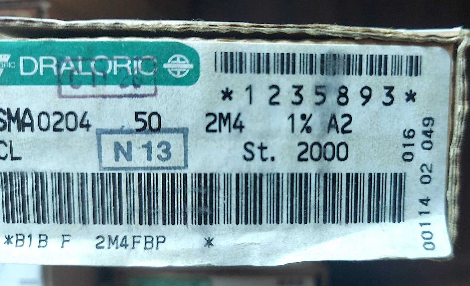 2M4 1/8W %1 METAL FİM DİRENÇ