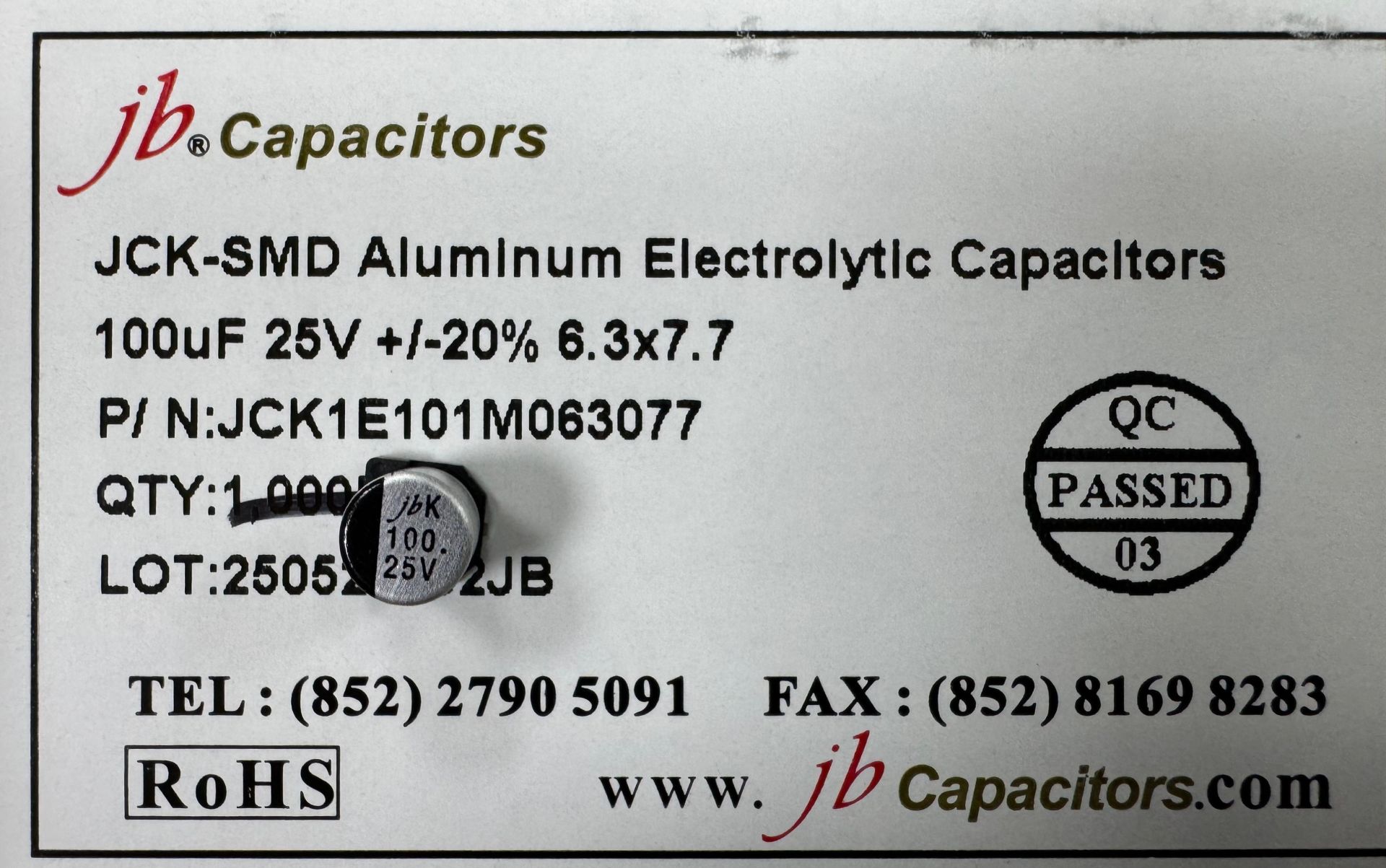 100UF 25V  SMD 6,3X7,7