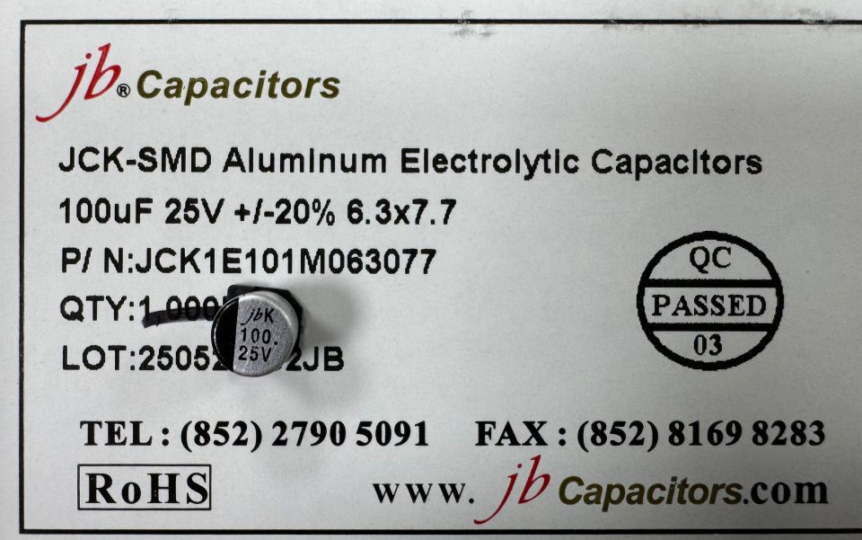 100UF 25V  SMD 6,3X7,7