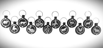 METAL FİGÜRLÜ 12 BURÇ DERİ ANAHTARLIK