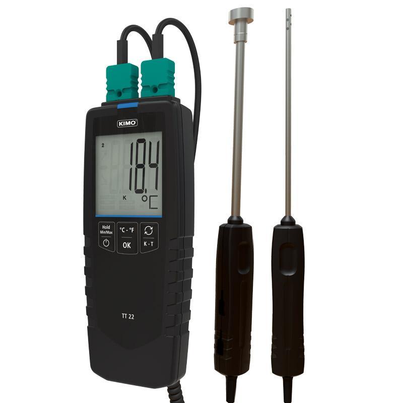 KIMO TT 22 (K veya T Tipi) Çift Thermokupl Girişli Termometre