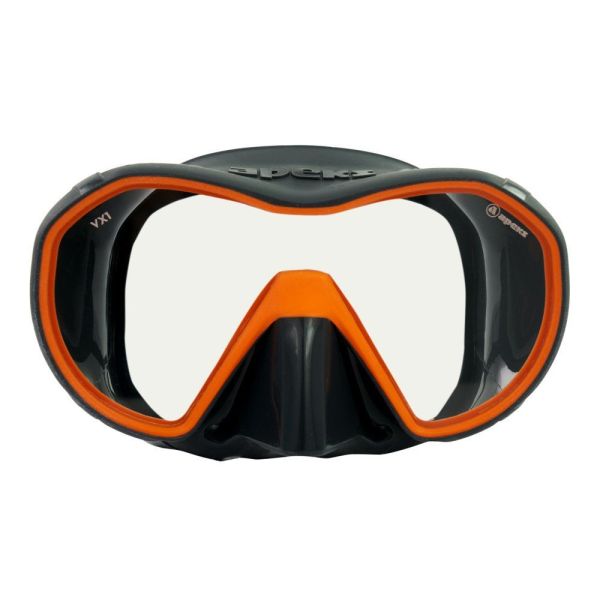 Apeks VX1 Gri Silikon/Turuncu Çerçeve Pure Lens Dalış Maskesi