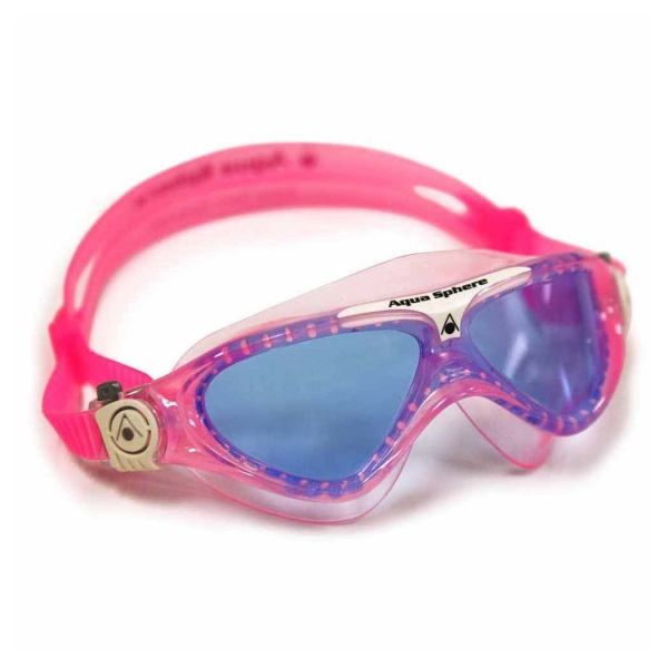 Aqua Sphere Vista Junior Mavi Cam - Pembe/Beyaz Çerçeve - Pembe Etek Yüzücü Gözlüğü