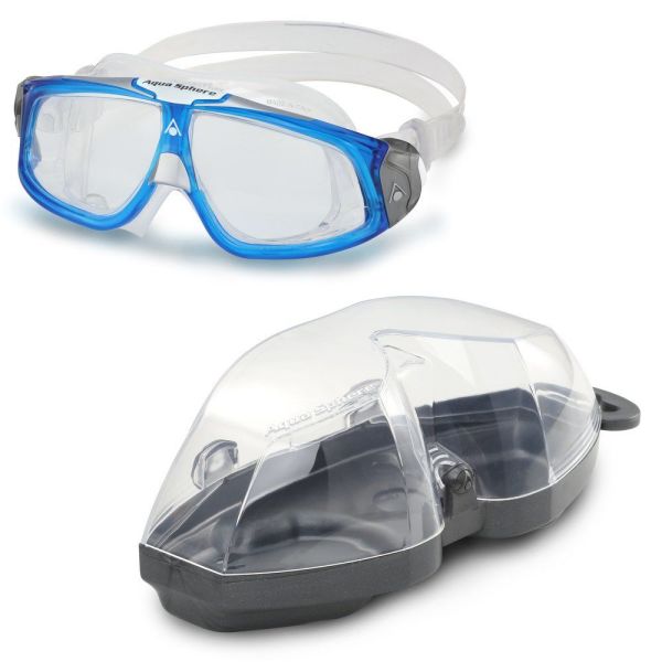 Aqua Sphere Seal 2.0 Şeffaf Lens Mavi Beyaz Yüzücü Gözlüğü
