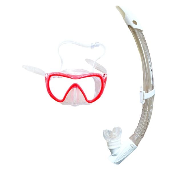 Aqua Lung Visionflex Midi Kırmızı Valfli Şnorkel Set