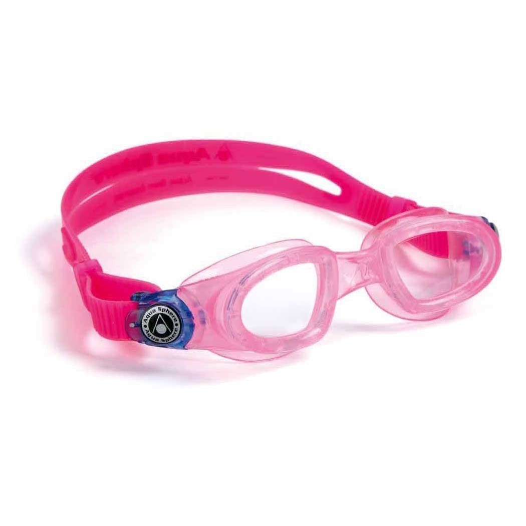 Aqua Sphere Moby Kid Şeffaf Lens - Pembe Çerçeve - Pembe Etek Yüzücü Gözlüğü