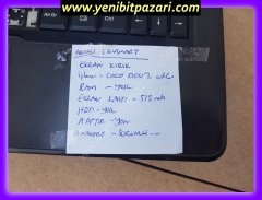 arızalı keysmart laptop leptop pc ekran kırık anakart sorunlu işlemci core duo2 ram yok ekran 512mb hdd yok adaptör yok