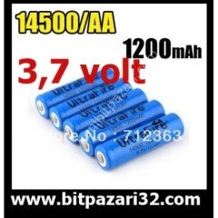 Ultrafire 3.7V 1200mAh Li-ion şarj edilebilir pil 14500 serisi yeni bit pazarı bitpazarı