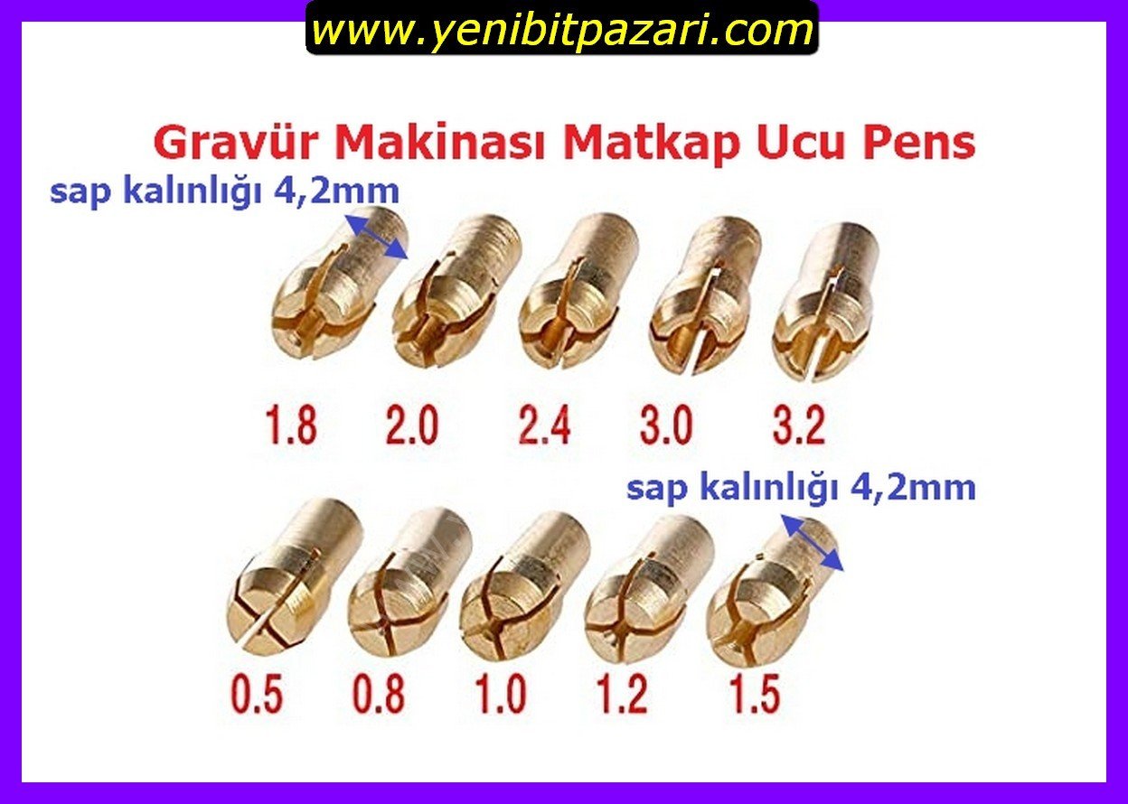 Gravür Makinası Matkap Ucu Pens Seti 4,2 mm sap kalınlığı 10 Parça Dremel Uyumlu