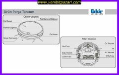 fakir Robert II RS 720 Robot Süpürge Wİ-Fİ - AKILLI NAVİGASYON- sert zemin - düz zemin - halı için uygun şarzlı akülü süpürge