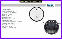 fakir Robert II RS 720 Robot Süpürge Wİ-Fİ - AKILLI NAVİGASYON- sert zemin - düz zemin - halı için uygun şarzlı akülü süpürge