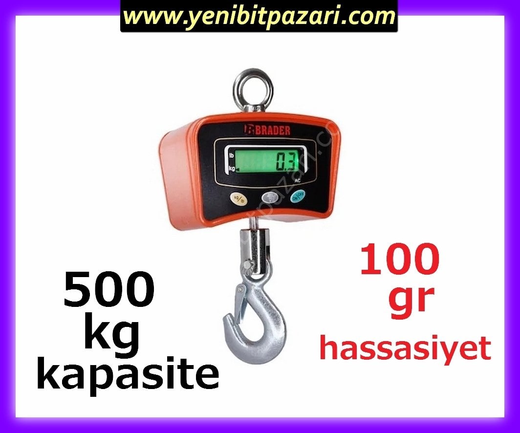 Brader 500 Kg çengel kanca Elektronik terazi vinç askı asma dijital 500kg lı hayvan kargas Terazisi 100 gr hassasiyet şarzlı kantar baskül tartı toptan onaysız çin malı kurbanlık kurban et