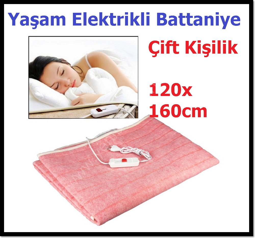 Yaşam Elektrikli Battaniye Çift Kişilik 120x160cm garantili faturalı ürün