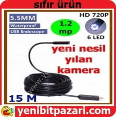 HD yılan kamera Endoscope Borescope 15 metre 5.5mm 6led yeni bit pazarı bitpazarı