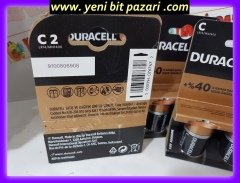 Duracell Alkalin C Orta Boy Pil 2'li Paket yeni bit pazarı bitpazarı durasel duracel