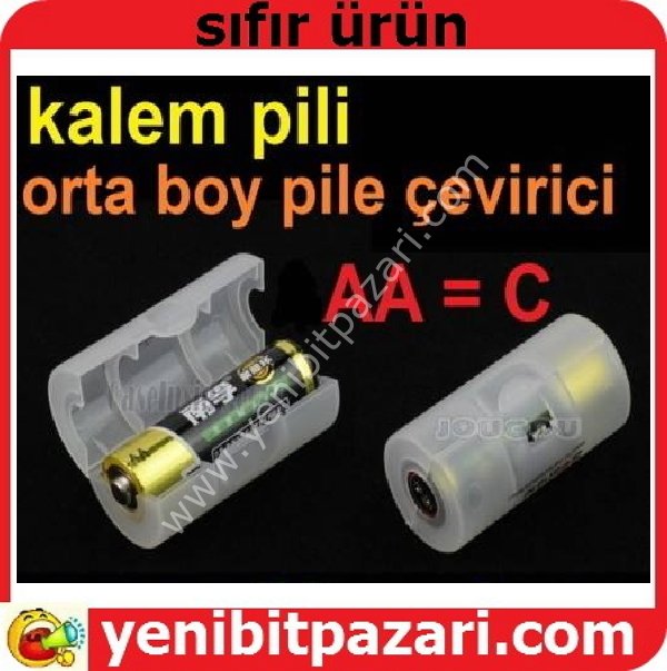 pil çevirici dönüştürücü pil boyut büyütme AA TO C KALEM PİLİ ORTA BOY pile çevirir yeni bitpazarı