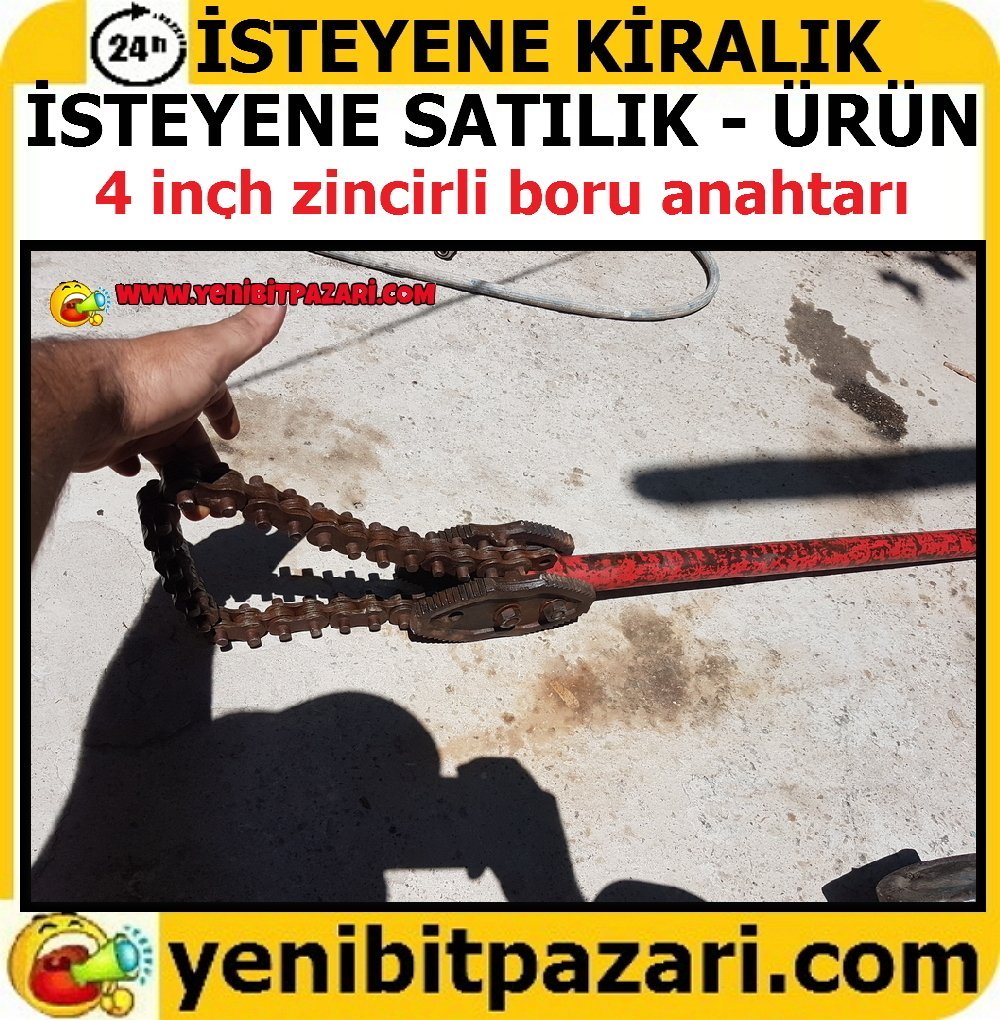 kiralık yada satılık zincirli boru anahtarı 4 inçh 4'' ağır hizmet 11,5 cm çap boru sökme sıkma 94 cm uzunluk