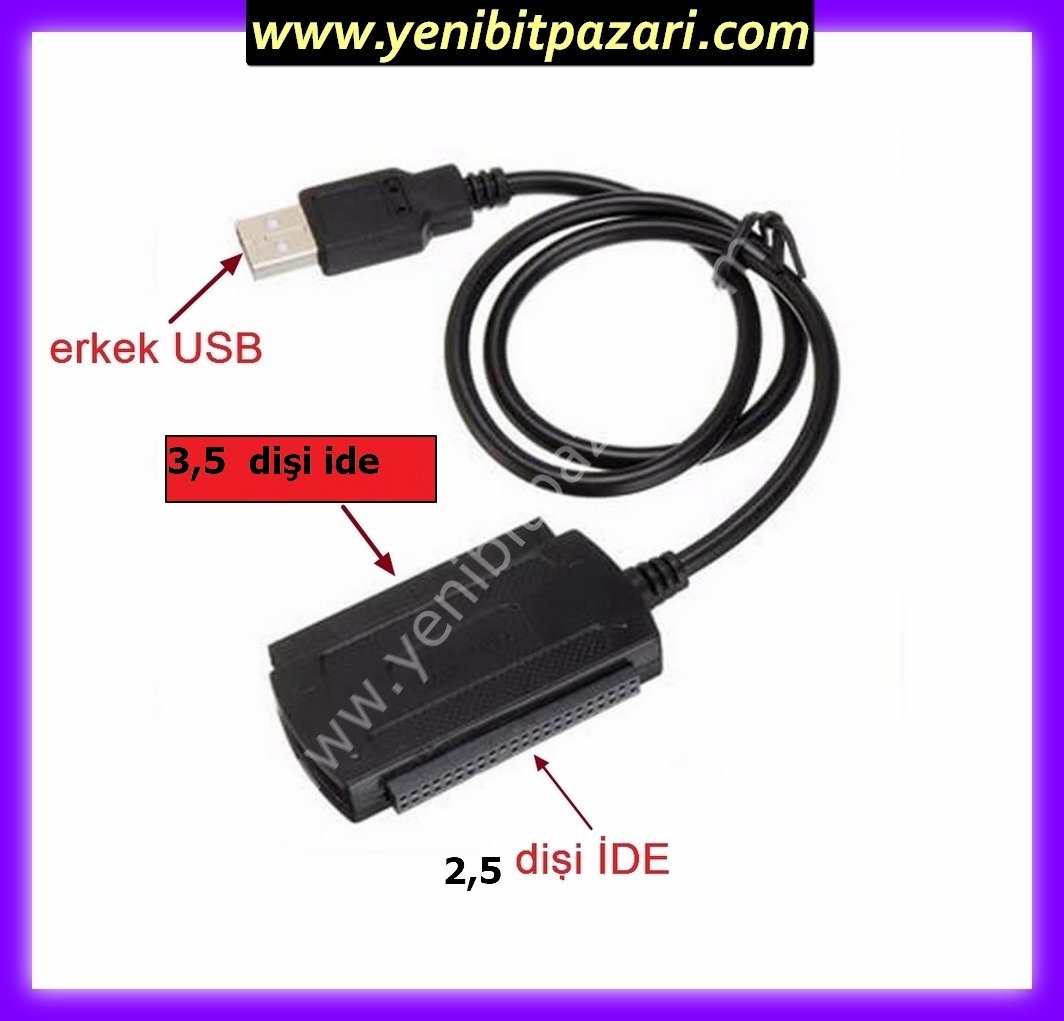 USB erkek to 2,5 inç ide 3.5 inç ide ( Sata güç girişi ) dişi HDD DVD CD Çevirici Kablo adaptör