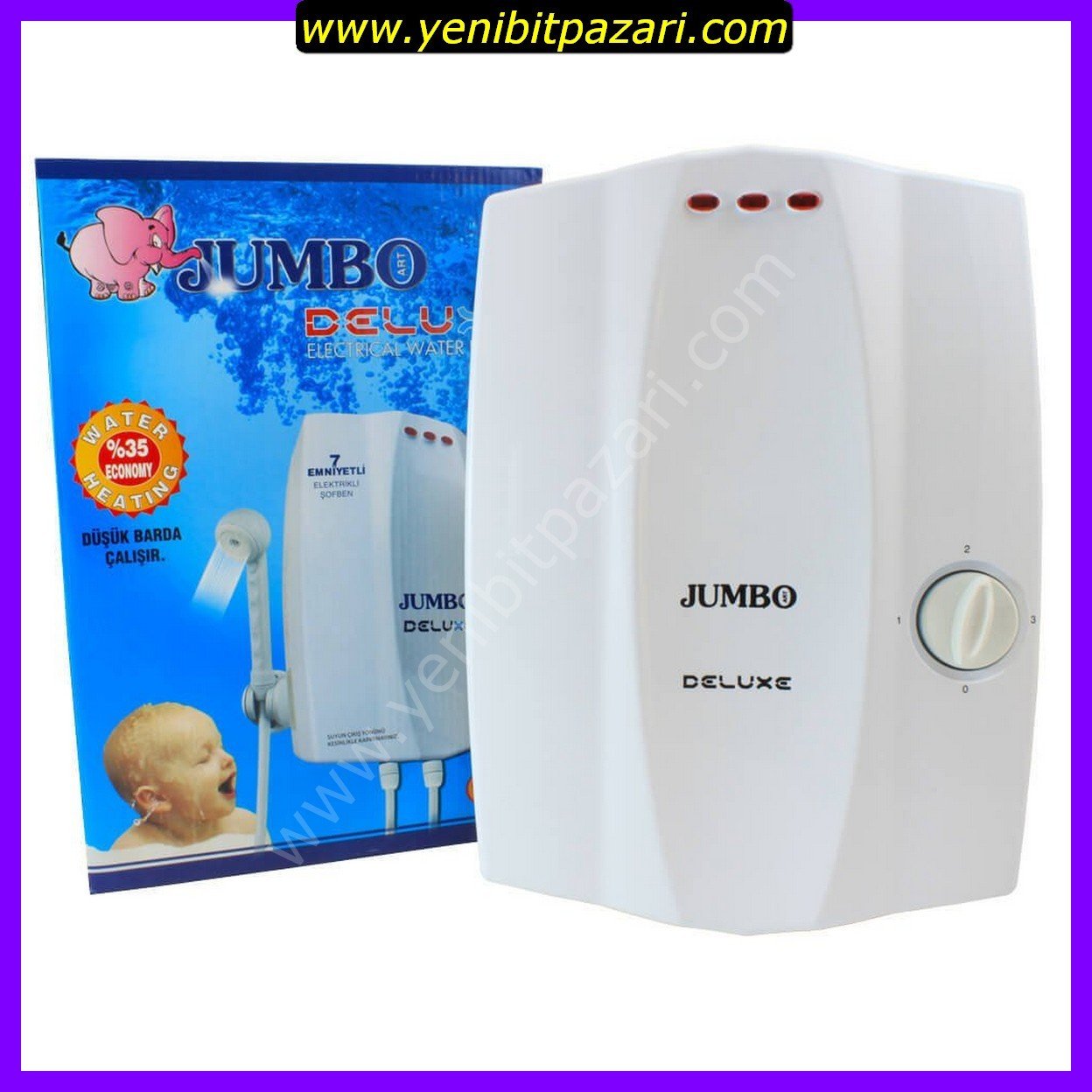 5 adet sıfır JUMBO DELUX 7500W elektrikli şohben şofben banyo ani su ısıtıcı düşük barda çalışma özelliği