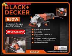 Black+Decker G-650 Avuç Taşlama 650 W 115mm Black Decker küçük ispirel siprel metal kesici