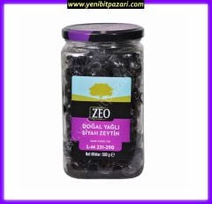 ZEO yağlı siyah zeytin doğal salamura 500gr   cam kavanoz L-M 231-290 ADET/KG   TETT 16,06,2024
