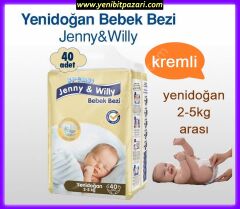 ( ADET 1,38TL ) Jenny & Willy Bebek Bezi Yenidoğan 2-5kg için 40 adet VEGAN TETT 10,2027 ( sadece 1 adet alabilirsiniz )