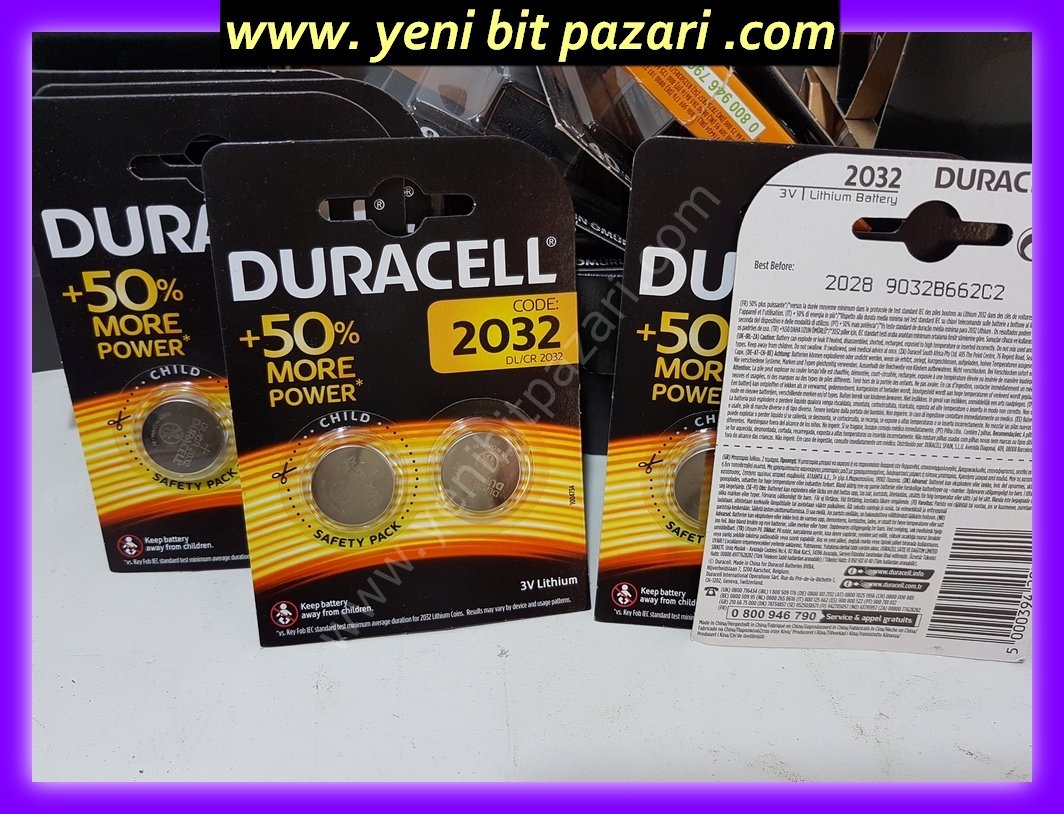 Duracell cr 2032 düğme lityum Pil 2'lü 3 volt 2 li Paket yeni bit pazarı bitpazarı durasel duracel