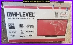 arızalı çalışan Hi-Level 49HL600 49'' smart led tv televizyon ( ekran kırık ) kart sağlam ayak var kumanda yok