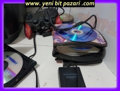 ikinciel PS2 ÇİPLİ SLİM ince kasa KASA SCPH-75004 play station 2 ( 2kol - 1 hafıza kartı - 45 adet cd ) oyun cd si sorunsuz