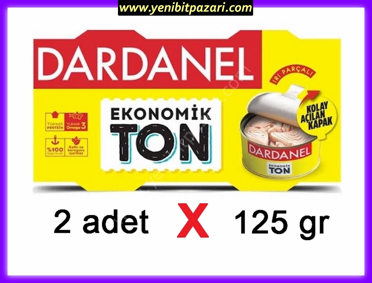Dardanel Ton 2X125 Gr Ekonomik ton balığı konserve TETT 12,12,2026 ( sadece 1 adet alabilirsiniz )