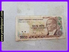 5000 beş bin türk lirası tl 1970 orjinal antika tarihi eski para çeşitleri kağıt paralar kolesksiyonluk nostalji