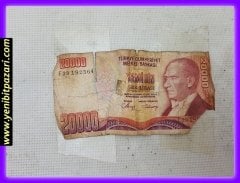 20000 yirmi bin türk lirası tl 1970 orjinal antika tarihi eski para çeşitleri kağıt paralar kolesksiyonluk nostalji