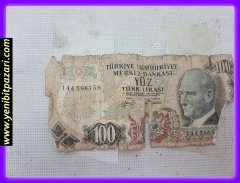100 yüz türk lirası tl 1970 orjinal antika tarihi eski para çeşitleri kağıt paralar kolesksiyonluk nostalji
