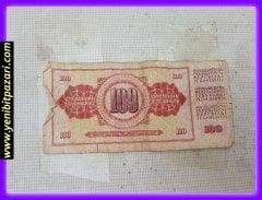 100 yüz YUGOSLAVYA dinarı dinar 1978 orjinal antika tarihi eski para çeşitleri kağıt paralar kolesksiyonluk nostalji