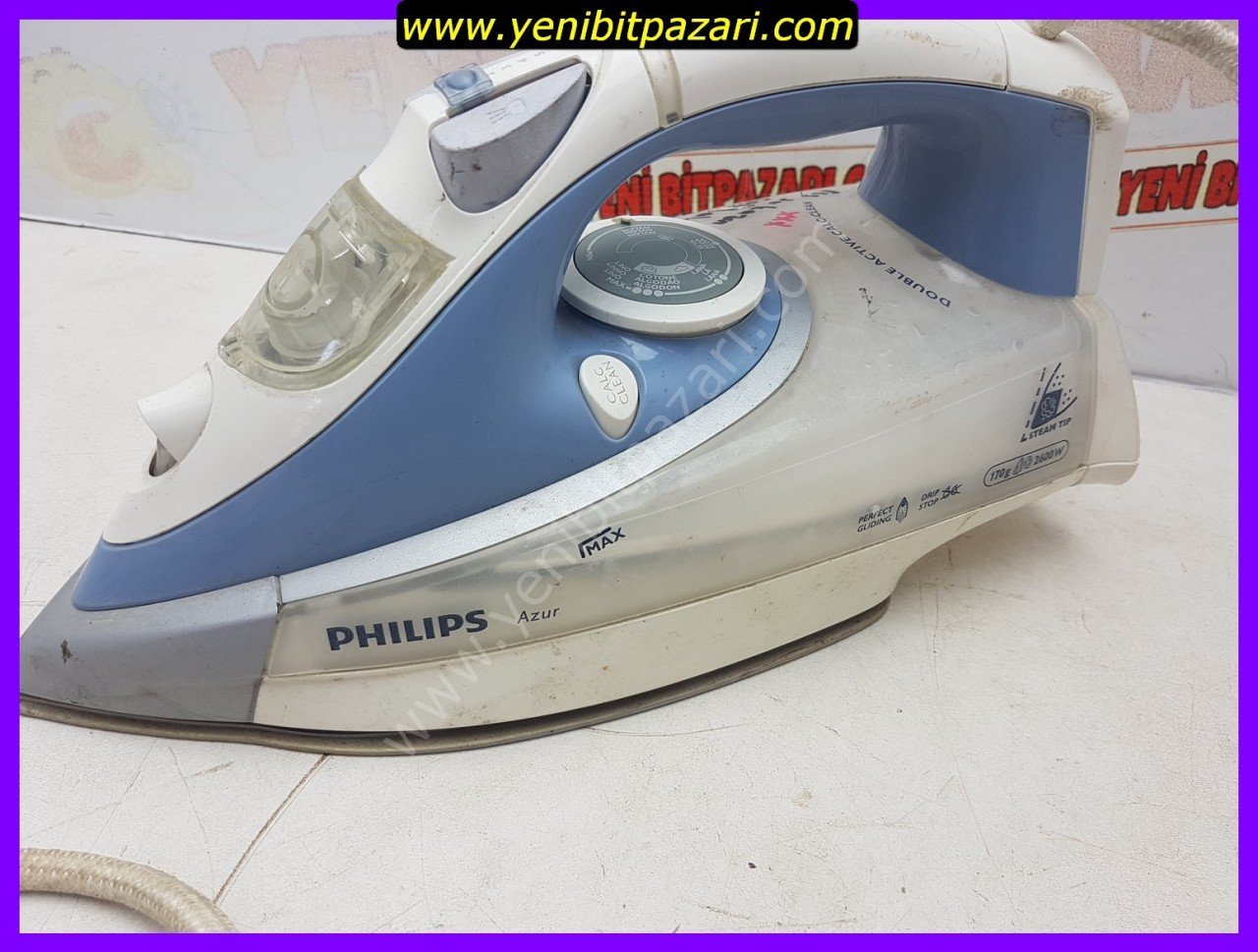 2. el philips azur 4850 elektrikli ütü ( plastik su tankı su kaçırıyor ) buharsız kullanılabilir