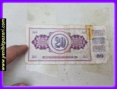 20 yirmi YUGOSLAVYA dinarı dinar 1981 orjinal antika tarihi eski para çeşitleri kağıt paralar kolesksiyonluk nostalji