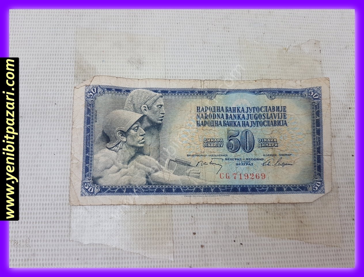 50 elli YUGOSLAVYA dinarı dinar 1968 orjinal antika tarihi eski para çeşitleri kağıt paralar kolesksiyonluk nostalji