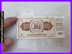 10 on YUGOSLAVYA dinarı dinar 1978 orjinal antika tarihi eski para çeşitleri kağıt paralar kolesksiyonluk nostalji