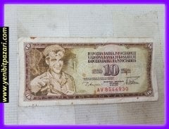 10 on YUGOSLAVYA dinarı dinar 1978 orjinal antika tarihi eski para çeşitleri kağıt paralar kolesksiyonluk nostalji