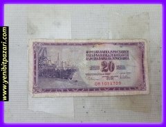 20 yirmi YUGOSLAVYA dinarı dinar 1978 orjinal antika tarihi eski para çeşitleri kağıt paralar kolesksiyonluk nostalji