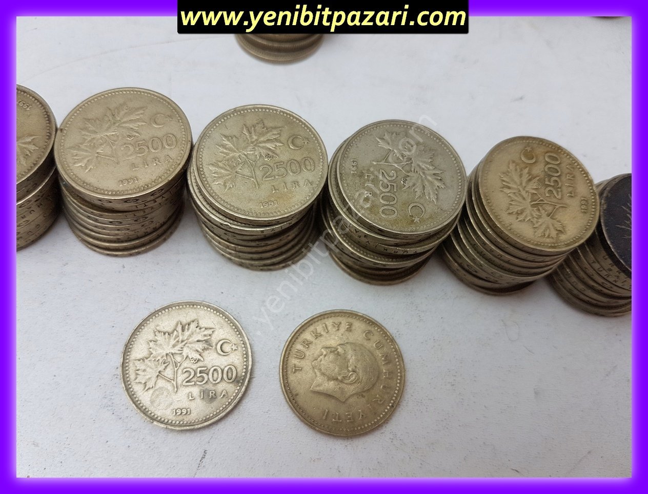 2500 iki bin beşyüz  türk lirası tl lira 1991 1992 1993 orjinal antika tarihi eski para çeşitleri metal madeni paralar kolesksiyonluk nostalji bozuk para