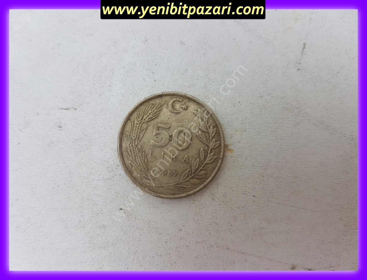 50 elli yüz türk lirası tl lira 1987 orjinal antika tarihi eski para çeşitleri metal madeni paralar kolesksiyonluk nostalji bozuk para