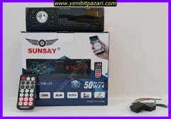 Sunsay MB-28 Oto Teyip mp3 Bluetooth, Aux,sd Control Android İos Destekli Oto Teyb 4x50w