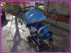 sunny baby bebek çocuk arabası katlanır model ikinciel sorunsuz mavi ( kusuru renk solması var ) çift taraflı kullanılabilir