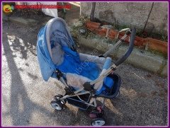 sunny baby bebek çocuk arabası katlanır model ikinciel sorunsuz mavi ( kusuru renk solması var ) çift taraflı kullanılabilir