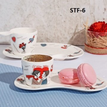 Porselen Love Kahve Fincan Takımı 2'li STF